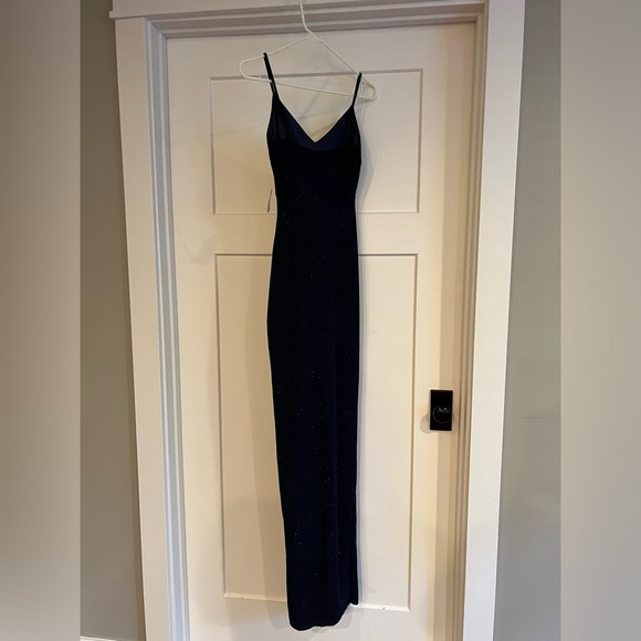 NWT Windsor Kalyn formal glitter faux wrap long dress size S - Picture 3 of 12